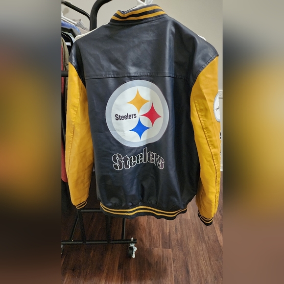 New Steelers Leather bomber Jacket - Picture 3 of 4